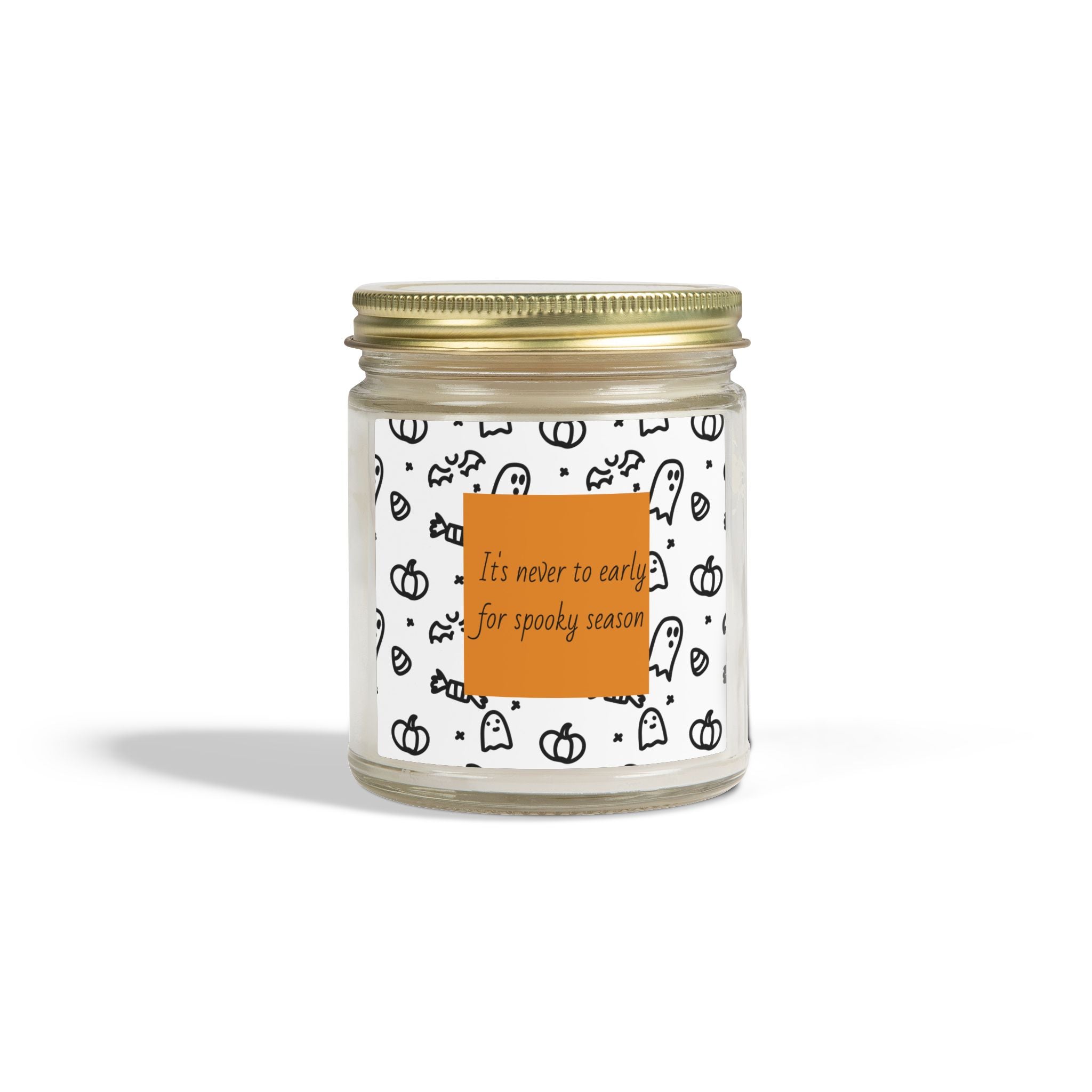 Halloween Coconut Apricot Scented Candle (4oz, 9oz) — "It’s Never Too Early for Spooky Season"