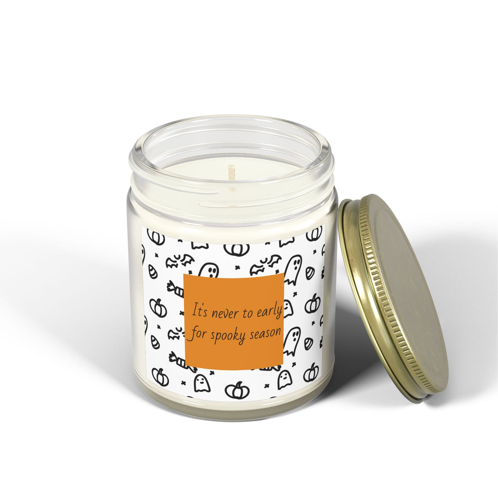 Halloween Coconut Apricot Scented Candle (4oz, 9oz) — "It’s Never Too Early for Spooky Season"