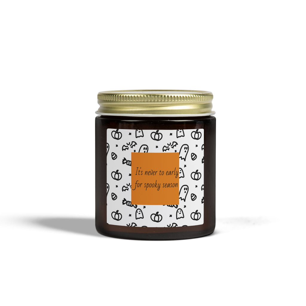 Halloween Coconut Apricot Scented Candle (4oz, 9oz) — "It’s Never Too Early for Spooky Season"