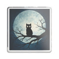 Cat Moon Acrylic Statue — Custom Cut Nighttime Silhouette Décor