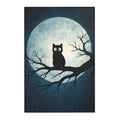 Moonlit Cat Area Rug — Night Sky Cat Silhouette Rug