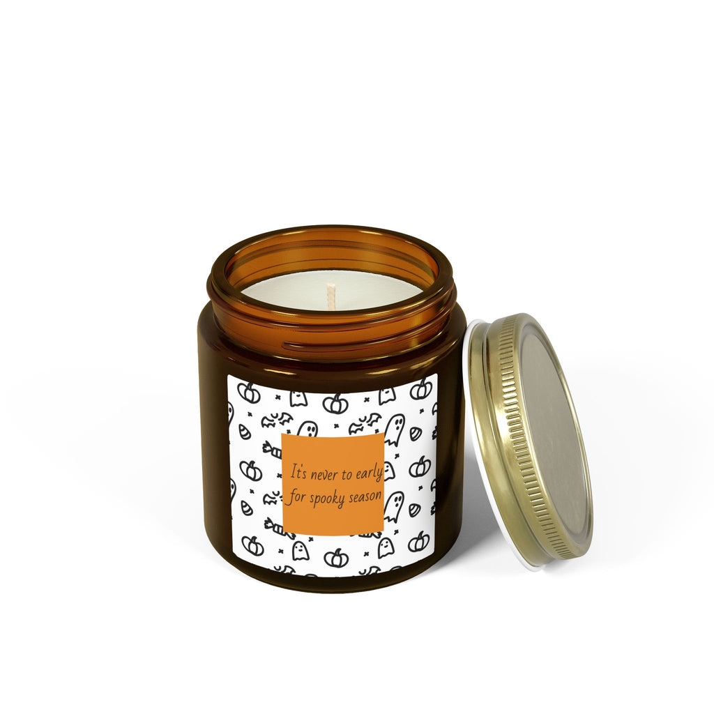 Halloween Coconut Apricot Scented Candle (4oz, 9oz) — "It’s Never Too Early for Spooky Season"