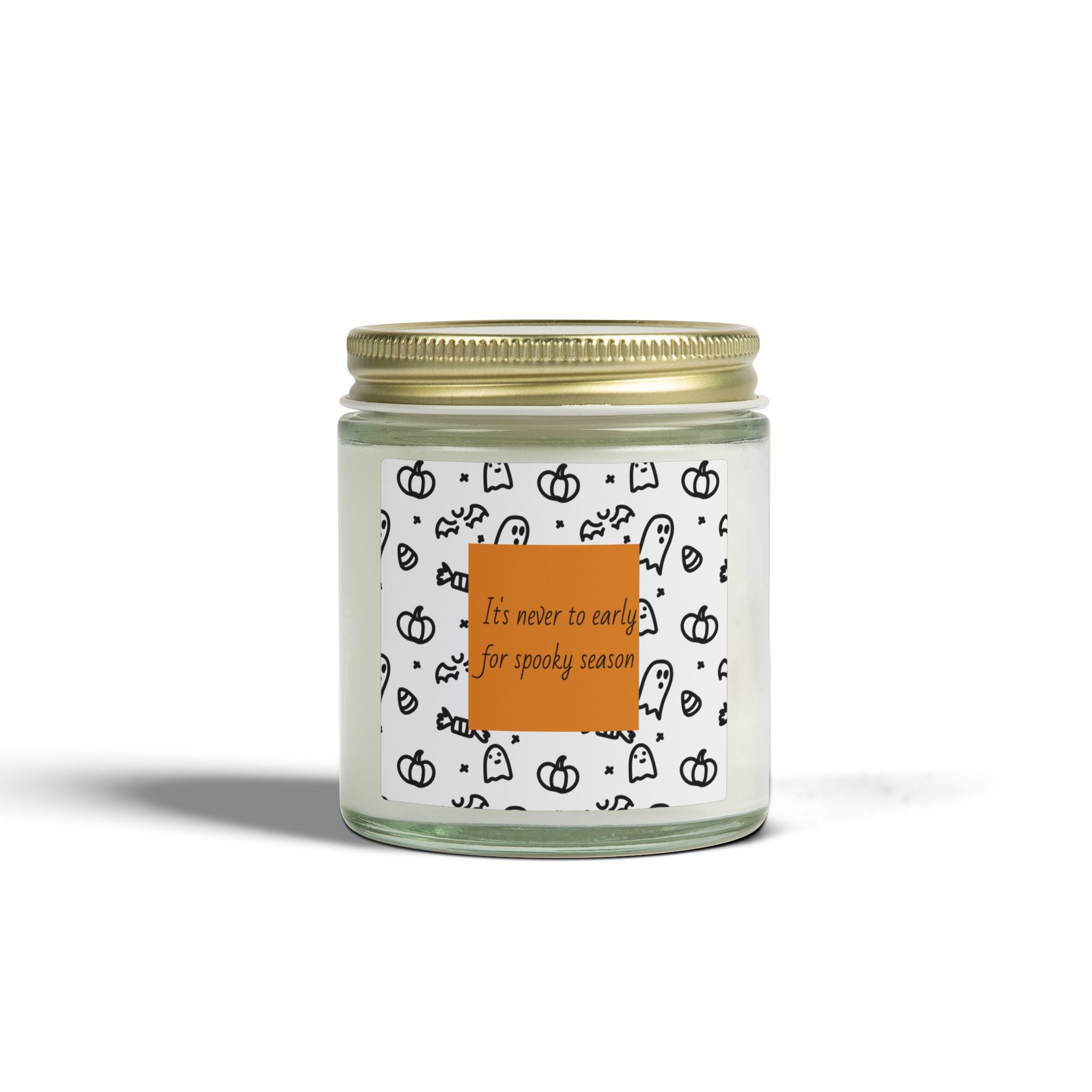 Halloween Coconut Apricot Scented Candle (4oz, 9oz) — "It’s Never Too Early for Spooky Season"