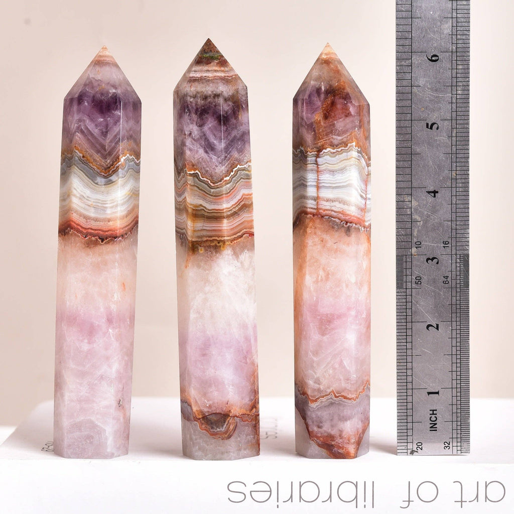 Purple Banded Agate Tower  6–7 Inch