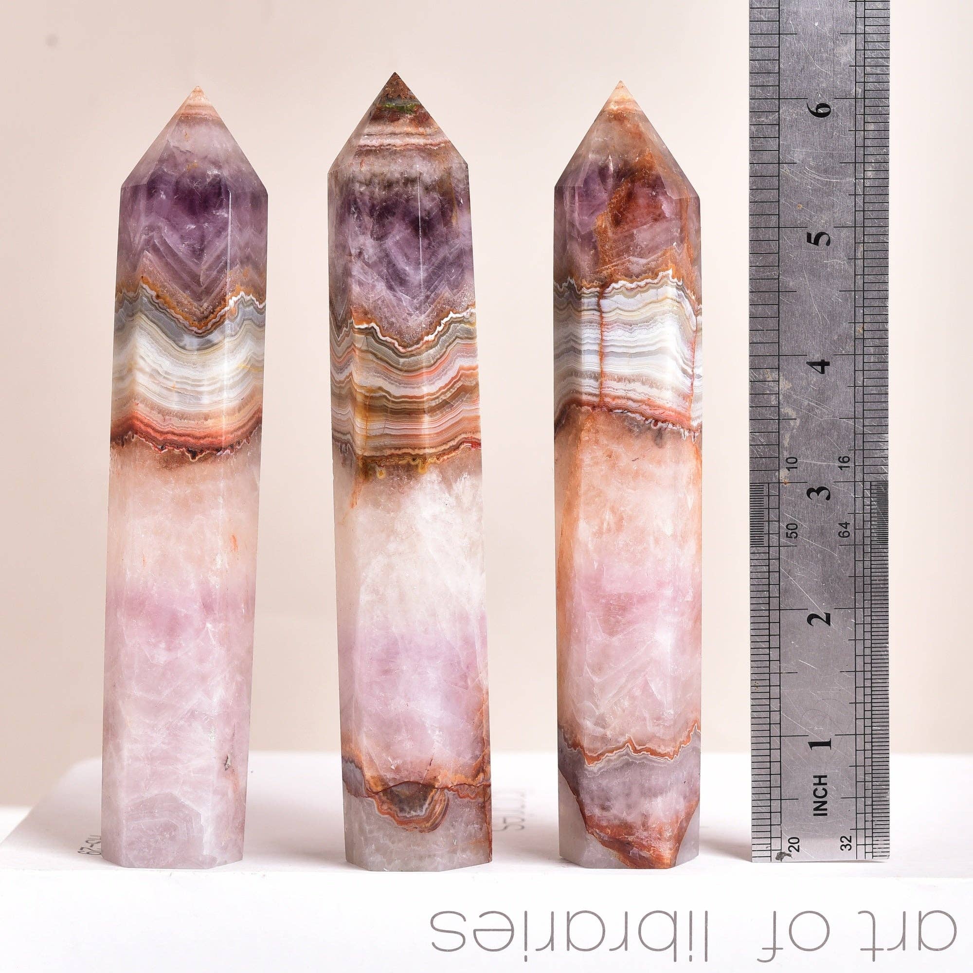 Purple Banded Agate Tower  6–7 Inch