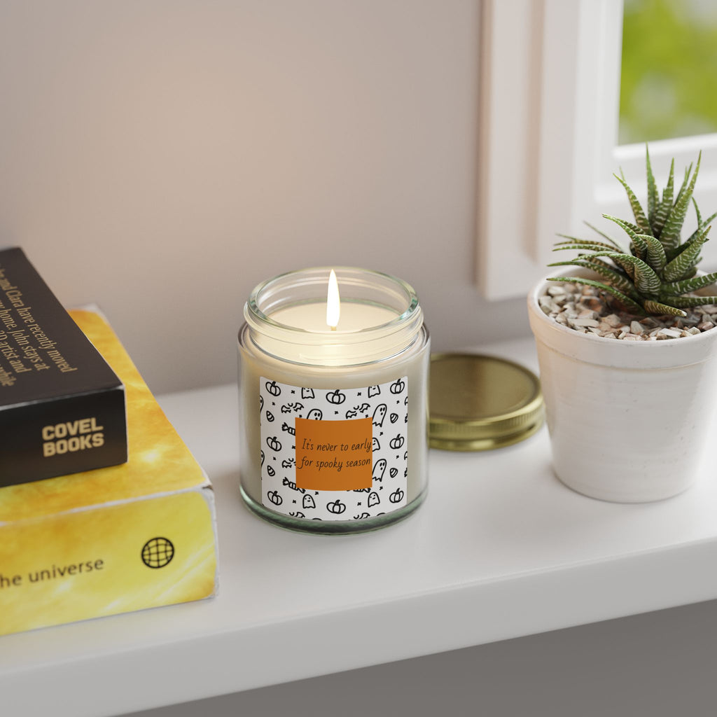 Halloween Coconut Apricot Scented Candle (4oz, 9oz) — "It’s Never Too Early for Spooky Season"