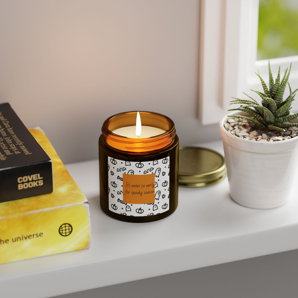 Halloween Coconut Apricot Scented Candle (4oz, 9oz) — "It’s Never Too Early for Spooky Season"