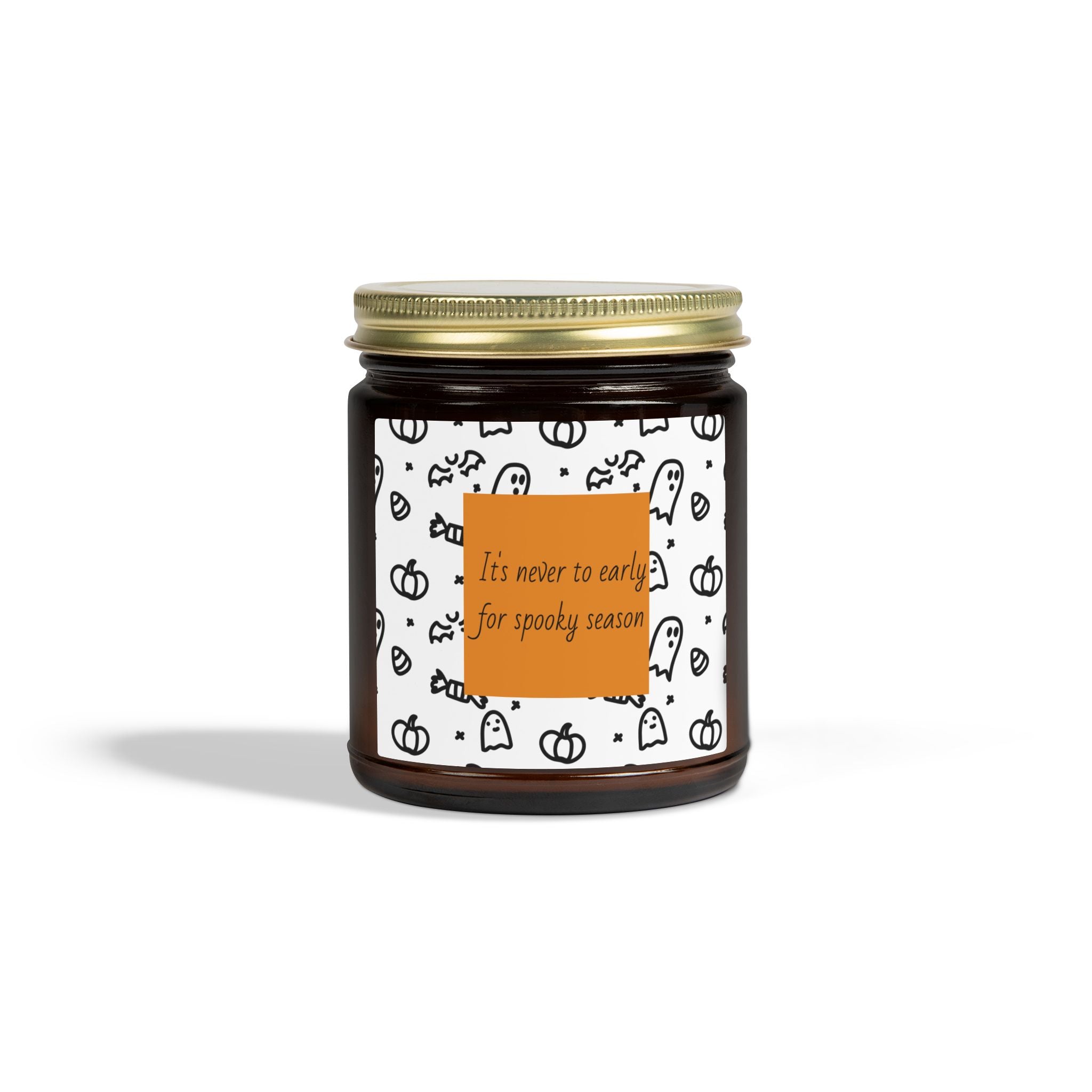 Halloween Coconut Apricot Scented Candle (4oz, 9oz) — "It’s Never Too Early for Spooky Season"