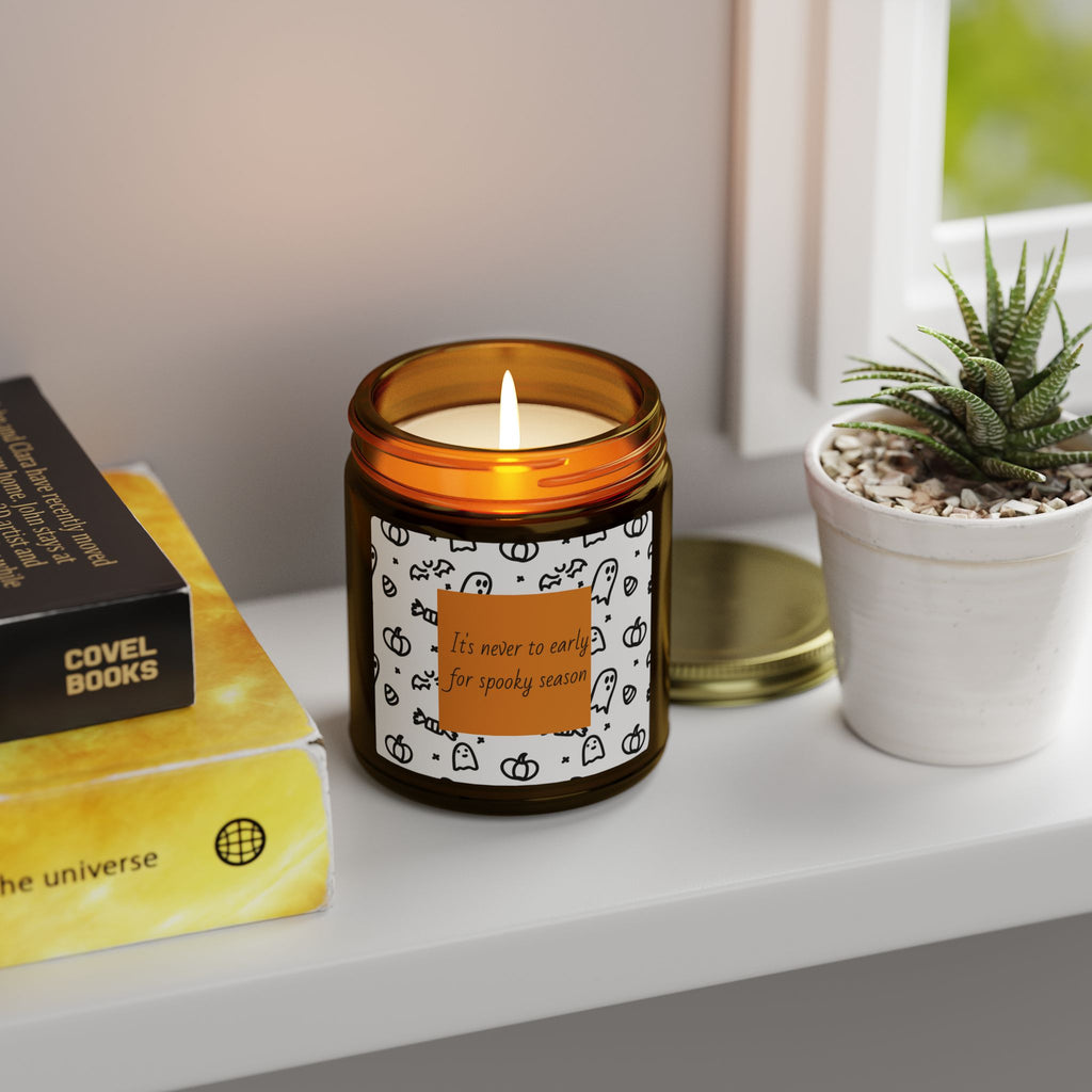 Halloween Coconut Apricot Scented Candle (4oz, 9oz) — "It’s Never Too Early for Spooky Season"