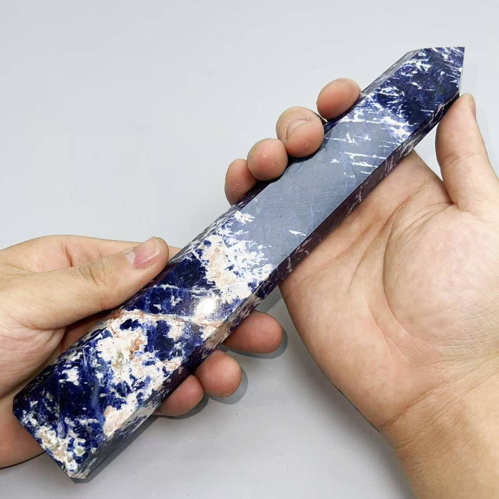 Natural Sodalite Tower – 6"-10" Tall Blue Decorative Crystal: Large