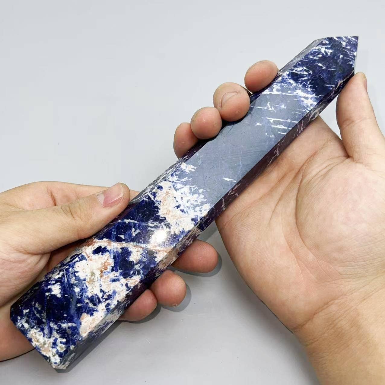 Natural Sodalite Tower – 6"-10" Tall Blue Decorative Crystal: Large