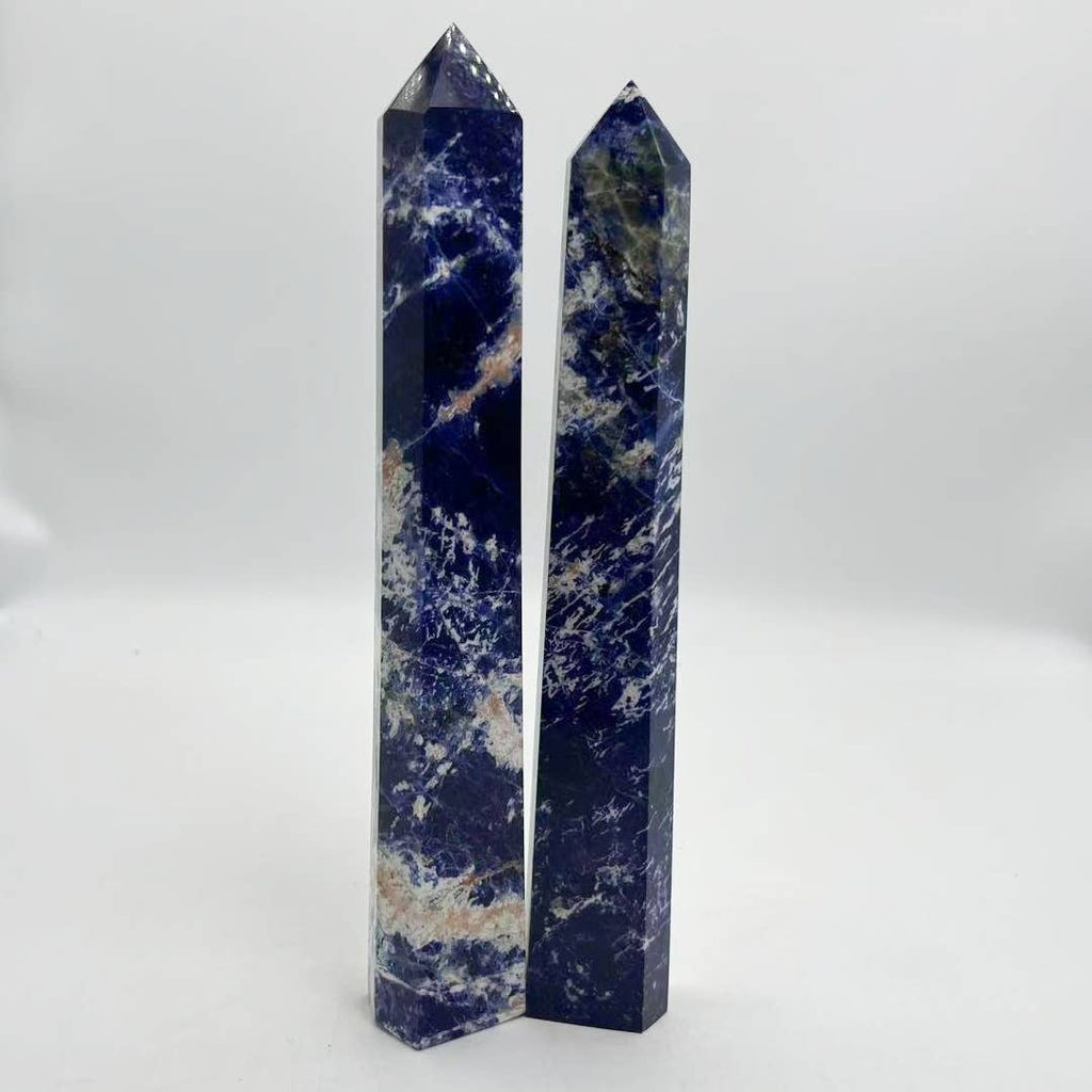 Natural Sodalite Tower – 6"-10" Tall Blue Decorative Crystal: Large