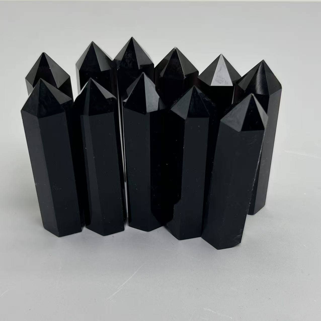 Obsidian Tower 2.5–3" - – Natural Polished Crystal Point