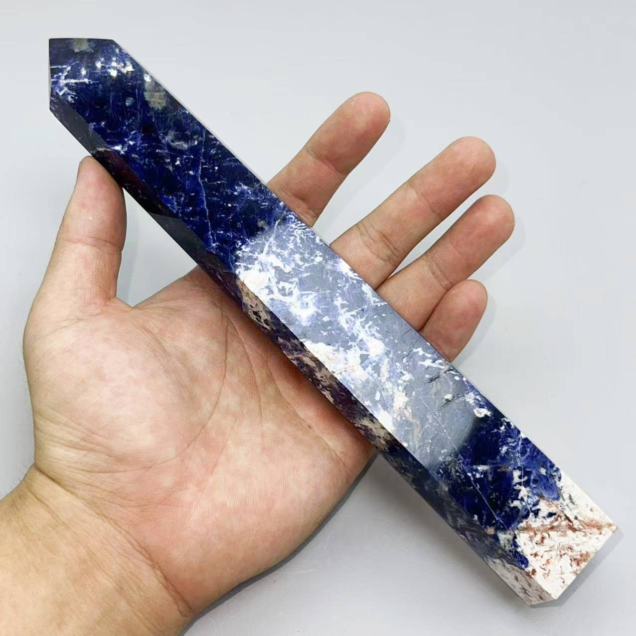 Natural Sodalite Tower – 6"-10" Tall Blue Decorative Crystal: Large