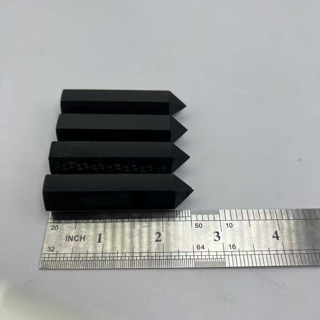 Obsidian Tower 2.5–3" - – Natural Polished Crystal Point